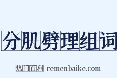 分肌劈理组词是什么意思的图片